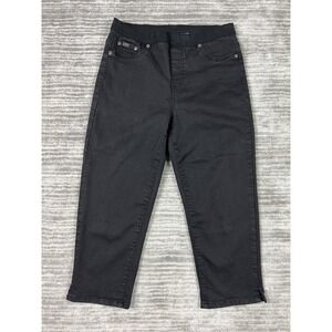 DG2‎ Diane Gilman Jeggings Womens Small Black Capri Cotton Blend Stretch